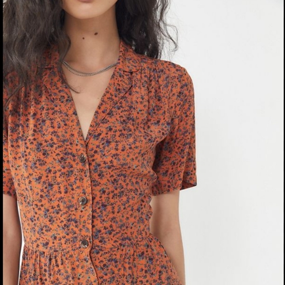 Urban Outfitters Orange Floral Dress - Picture 4 of 12